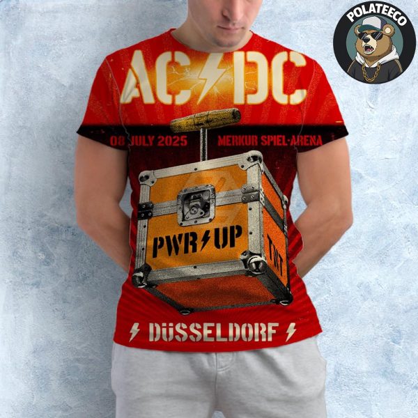 ACDC Dusseldorf Concert Poster 2025 PWR UP Tour At Merkur Spiel-Arena In Germany On July 8th 2025 All Over Print Shirt