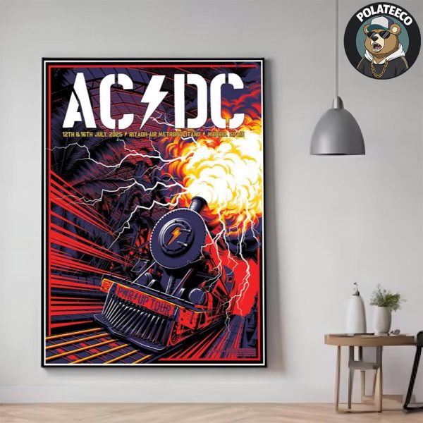 ACDC Madrid 2025 PWR UP Tour At Riyadh Air Metropolitano In Spain On July 12-16 2025 Home Decor Poster Canvas