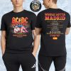 ACDC Madrid 2025 PWR UP Tour At Riyadh Air Metropolitano In Spain On July 12-16 2025 Two Sided Essential T-Shirt
