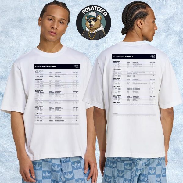 ATP Tour 2026 Season Full Calendar Official Poster Two Sided Essential T-Shirt