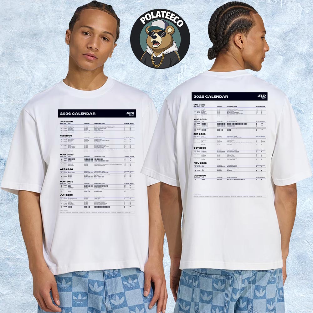 ATP Tour 2026 Season Full Calendar Official Poster Two Sided Essential T-Shirt ATP Tour 2026 Season Full Calendar Official Poster Two Sided Essential T-Shirt