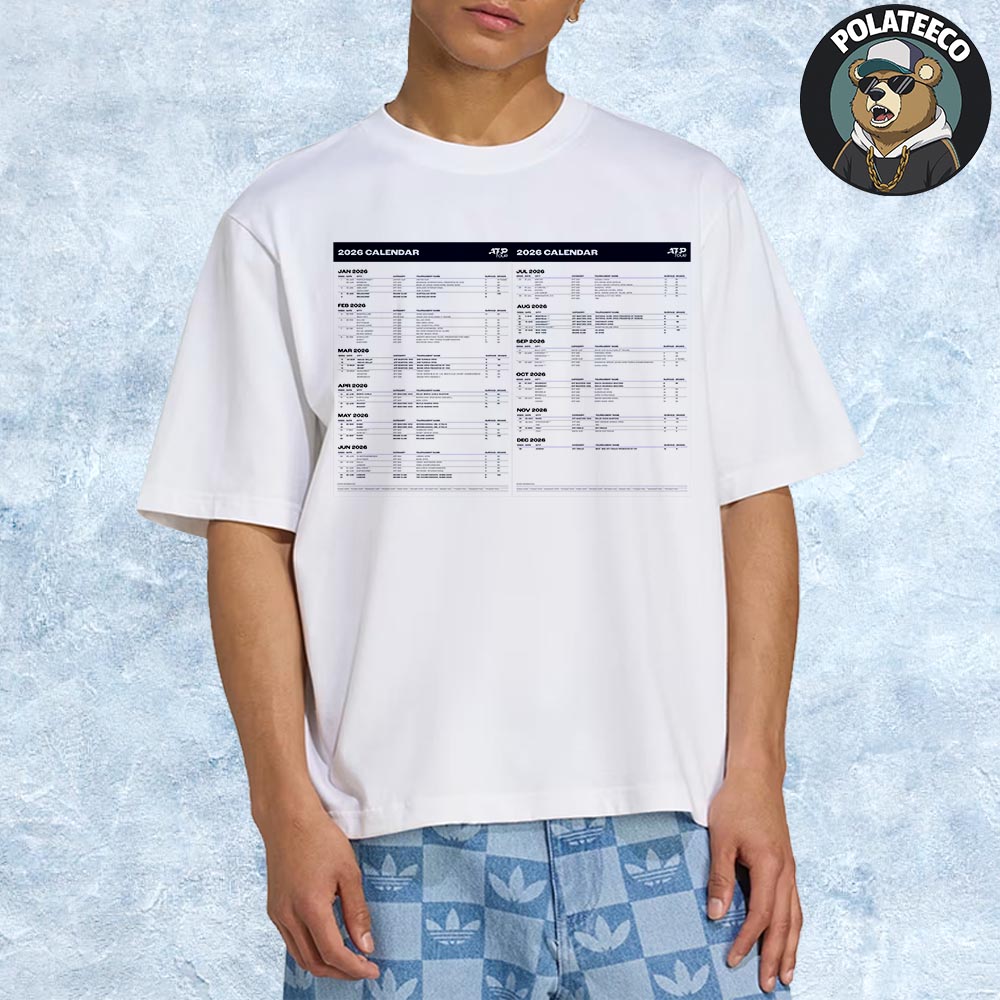ATP Tour 2026 Season Full Calendar Official Poster Unisex T-Shirt ATP Tour 2026 Season Full Calendar Official Poster Unisex T-Shirt