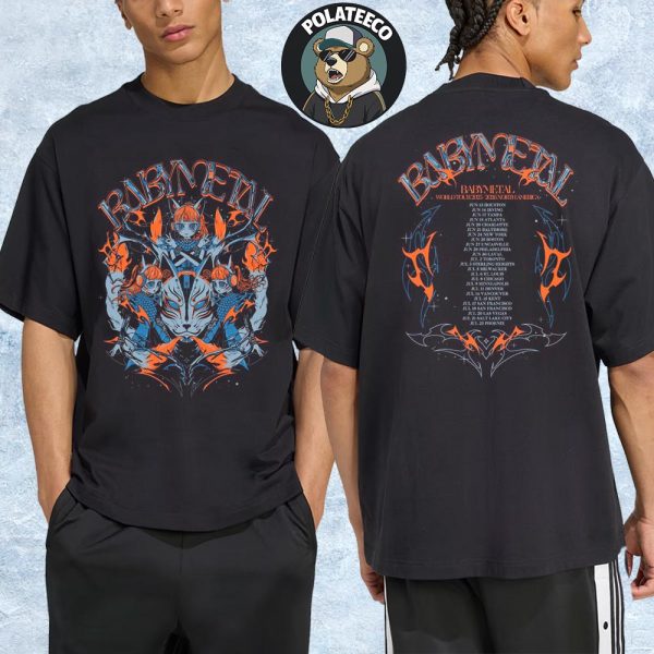 Babymetal 123 Thunder World Tour 2025 – 2026 North America Merchandise Tee Two Sided Unisex T-Shirt