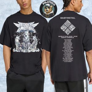 Babymetal Metal Forth Foxes World Tour 2025 – 2026 North America Merchandise Tee Two Sided Unisex T-Shirt