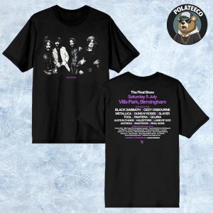 Black Sabbath Band Photo Event Tee Black Sabbath x Ozzy Osbourne Back To The Beginning 2025 At Villa Park In Birmingham UK On July 5th 2025 T-Shirt