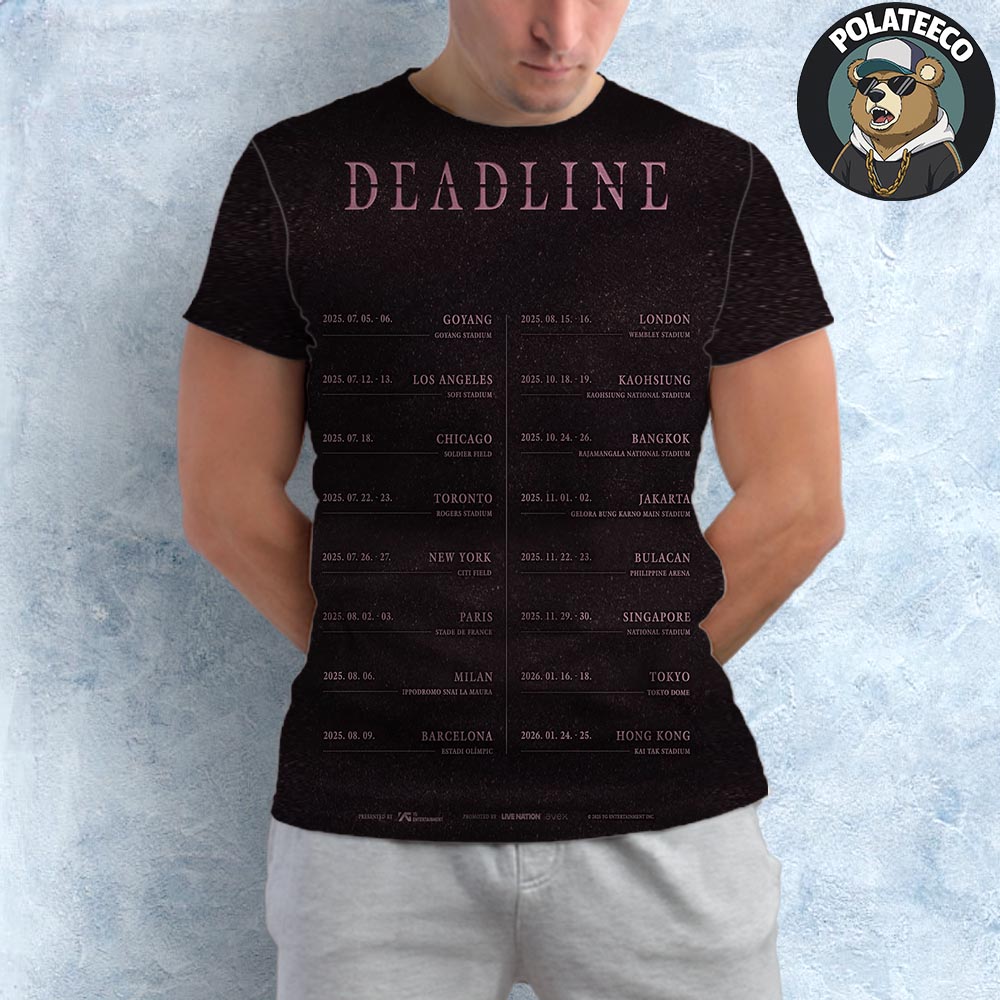 Blackpink Deadline World Tour 2025-2026 Poster Schedule Dates List All Over Print Shirt Blackpink Deadline World Tour 2025-2026 Poster Schedule Dates List All Over Print Shirt