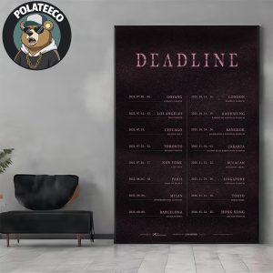 Blackpink Deadline World Tour 2025-2026 Poster Schedule Dates List Home Decor Wall Art Poster Canvas
