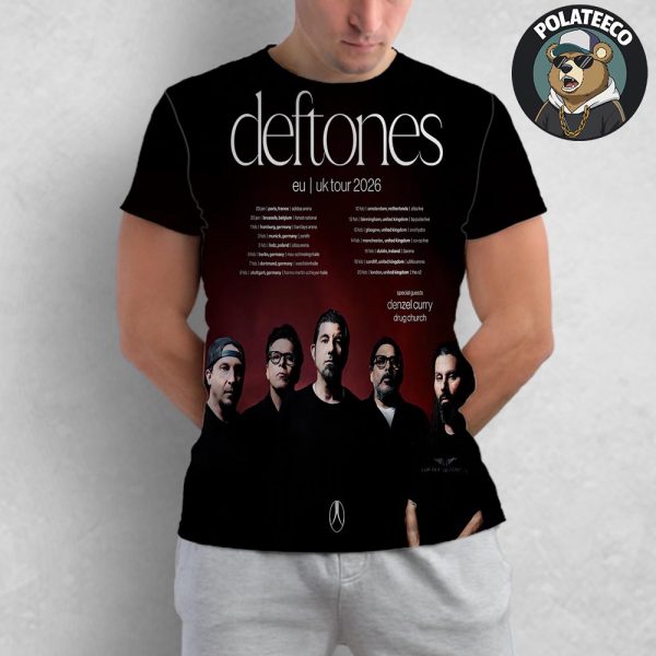 Deftones 2026 EU And UK Tour Dates List With Special Guests Denzel Curry And Drug Church All Over Print Shirt