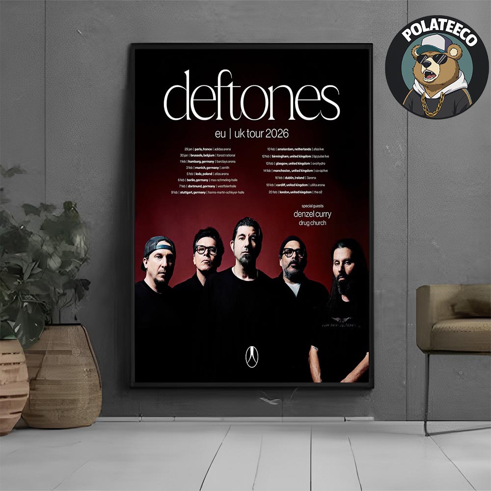 Deftones 2026 EU And UK Tour Dates List With Special Guests Denzel Curry And Drug Church Home Decor Poster Canvas Deftones 2026 EU And UK Tour Dates List With Special Guests Denzel Curry And Drug Church Home Decor Poster Canvas