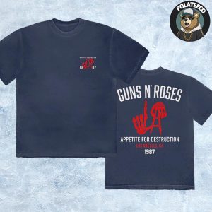 Guns N Roses Appetite For Destruction Los Angeles CA 1987 Skeleton LA Hands Two Sided Unisex T-Shirt