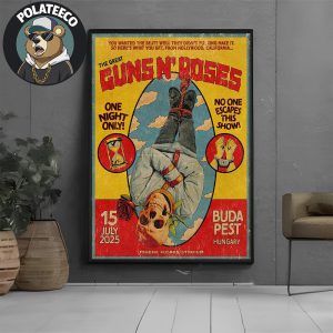 Guns N Roses Budapest 2025 Poster Summer World Tour At Ferenc Puskas Stadium In Hungary On July 15 2025 Home Decor Poster Canvas