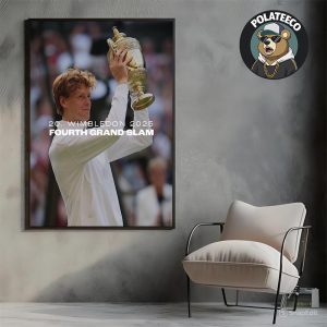 Jannik Sinner 2025 Wimbledon Champion Poster Title 20 And 4th Grand Slam Home Decor Poster Canvas