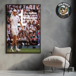 Jannik Sinner The First Italian Player To Win A Wimbledon Single Title Home Decor Poster Canvas