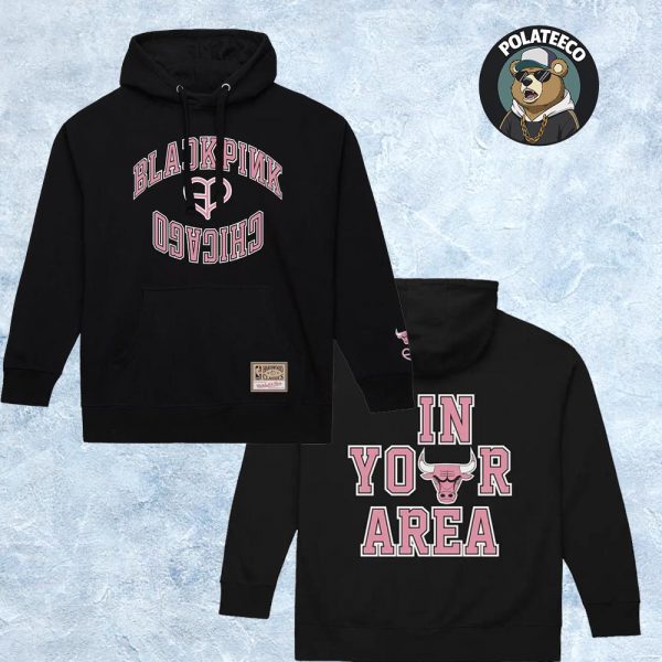 NBA Collaboration Blackpink x Chicago Bulls Black Two Sided All Over Print Pullover Hoodie