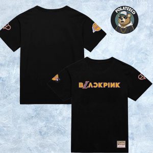 NBA Collaboration Blackpink x Los Angeles Lakers Black Tee Two Sided All Over Print Shirt