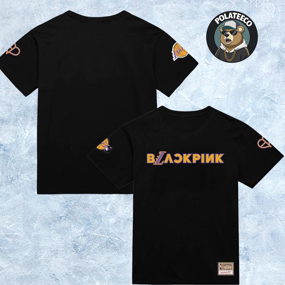 NBA Collaboration Blackpink x Los Angeles Lakers Black Tee Two Sided All Over Print Shirt NBA Collaboration Blackpink x Los Angeles Lakers Black Tee Two Sided All Over Print Shirt