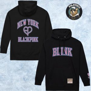 NBA Collaboration Blackpink x New York Knicks Black Two Sided All Over Print Pullover Hoodie