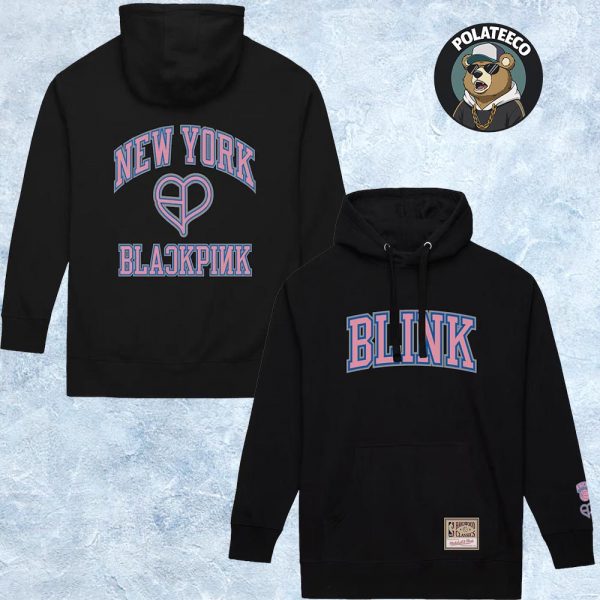 NBA Collaboration Blackpink x New York Knicks Black Two Sided All Over Print Pullover Hoodie