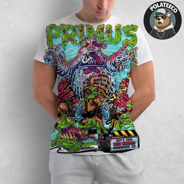 Primus Morrison 2025 Concert Poster This End Toward Ghost At Red Rocks Amphitheatre In Colorado On July 9 2025 All Over Print Shirt