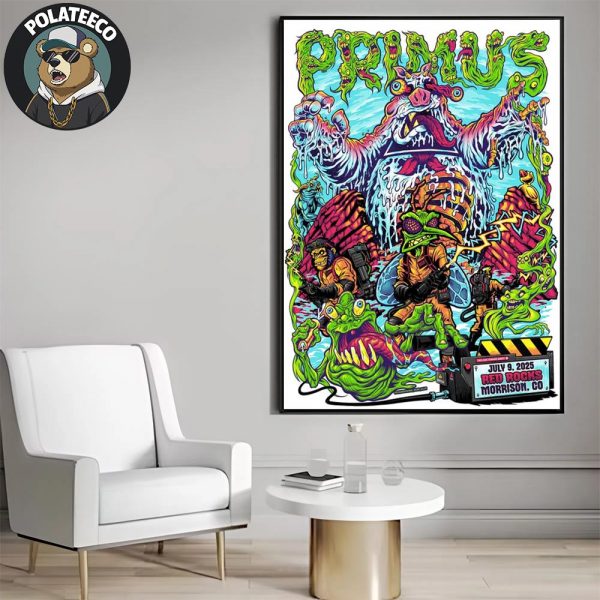Primus Morrison 2025 Concert Poster This End Toward Ghost At Red Rocks Amphitheatre In Colorado On July 9 2025 Home Decor Poster Canvas
