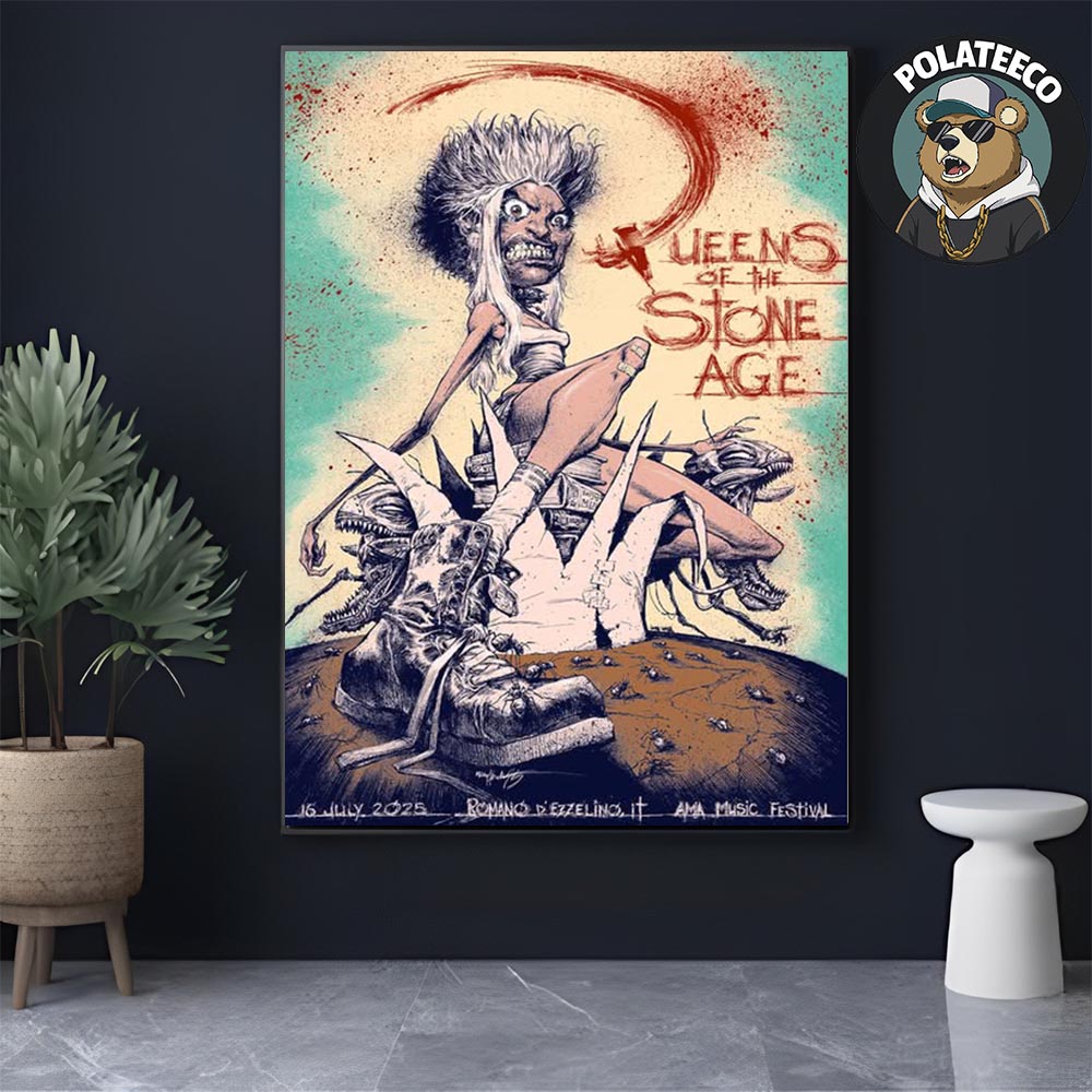 Queens Of The Stone Age Concert Poster At AMA Music Festival In Romano d'Ezzelino Italy On July 16 2025 Home Decor Poster Canvas Queens Of The Stone Age Concert Poster At AMA Music Festival In Romano d'Ezzelino Italy On July 16 2025 Home Decor Poster Canvas