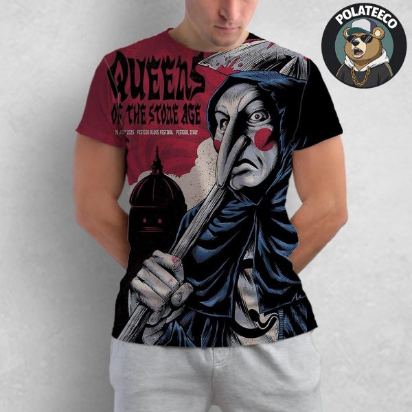 Queens Of The Stone Age Concert Poster At Pistoia Blues Festival In Pistoia Italy On July 15 2025 All Over Print Shirt