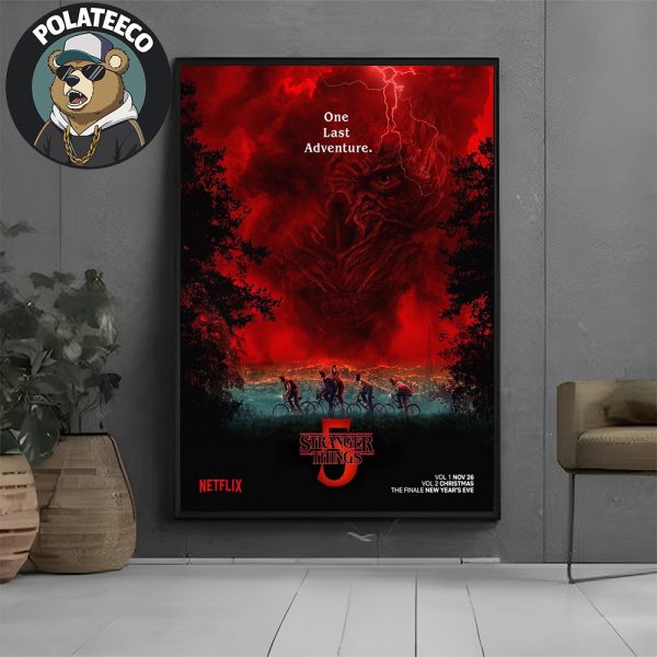 Stranger Things 5 One Last Adventure Official Poster Movie On Netflix Home Decor Poster Canvas