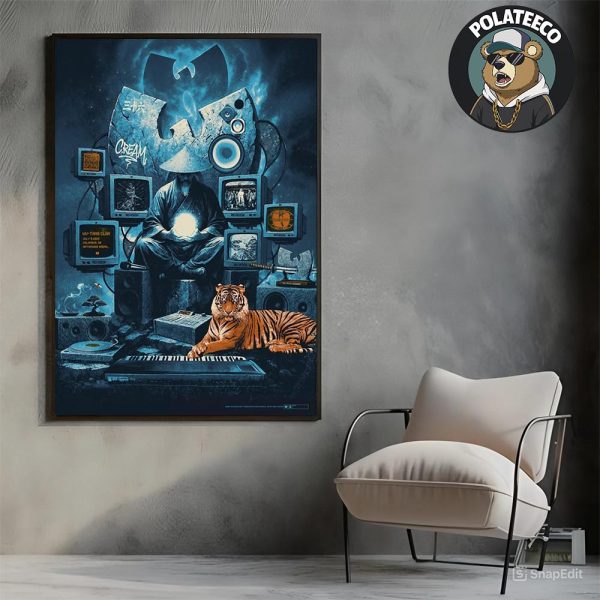 Wu Tang Clan Columbus Ohio 2025 Concert Poster At Nationwide Arena On July 9 Home Decor Wall Art Poster Canvas